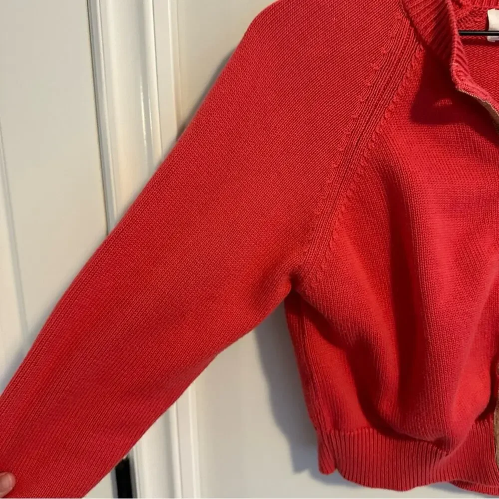 THE GREAT. Pink Tan Cotton Tiny Cardigan Sweater 1 Small - Picture 13 of 13